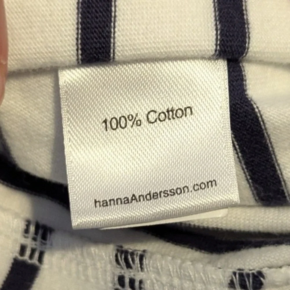 Hanna Andersson Kids Black and White Striped Cotton Sun Dress Size 90 ~US 3T